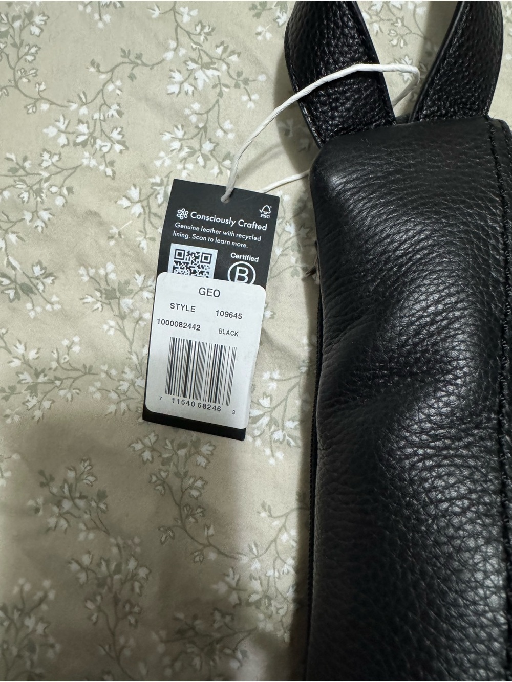 The Sak Geo Sling Leather Backpack – Black – NWT – Certified B Corp - Picture 2 of 3